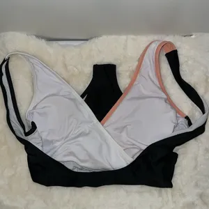Cupshe Wrap One Piece Swimsuit Pink White Black Colorblock Women’s Small S thumbnail 3
