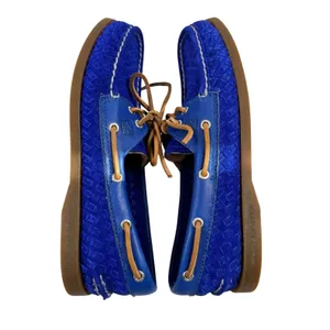 Sperry Top-Sider Womens Blue Woven Suede Boat Shoes Size 8.5 M thumbnail 7
