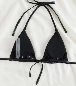 Pu Leather Bikini Top Black Size XL thumbnail 2