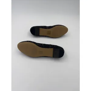 JCrew Ballet Flats Fall Tweed with Cap Toe Women's Size 8 Black White Academia thumbnail 5