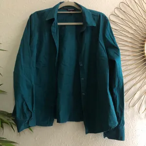Teal blue button up down long sleeve collared shirt Size XL thumbnail 1