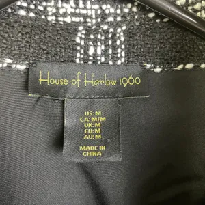House of Harlow Shacket Womens Medium Black Button Up Tweed White Check Heavy thumbnail 10