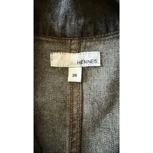 Vintage Hennes Denim Button Front Shirt Dress Dark Wash Size 36 thumbnail 4