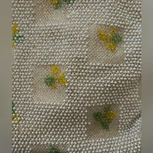 Vintage Floral Beaded Purse Yellow thumbnail 2
