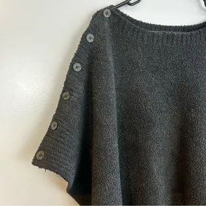 Barefoot Dreams CozyChic Coastline Grey Pullover Poncho One Size thumbnail 3