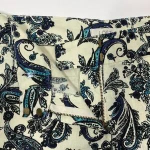 Linen Blend Preppy Shorts 6 Paisley Vacation Dressy Chino Garden Boho‎ Garden thumbnail 4
