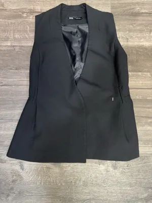 ZARA Black Sleeveless Tailored Blazer Vest XS thumbnail 2