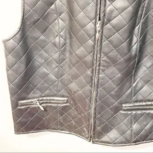 Marsh Landing‎ Womens Large Vegan Faux Leather Quilted Sleeveless Vest thumbnail 2