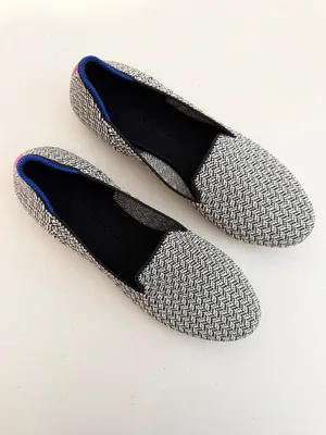 Rothys The Loafer in Slate Herringbone Size 7.5 Academia Minimalist Flats Office thumbnail 3