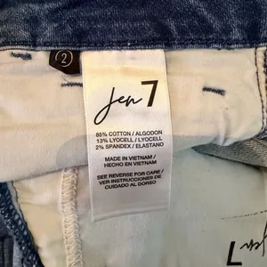 Jen7 By 7 For All Mankind Ankle Straight Jeans Raw Fray Hem Contrast Denim SZ 2 thumbnail 15