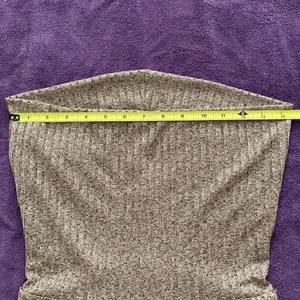 Jones New York NWT szM long sleeve heathered grey tan cowl neck high low tunic thumbnail 8