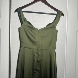 Dessy Collection • Formal Gown • Olive Green • 2R • Off Shoulder • Bridesmaid thumbnail 7