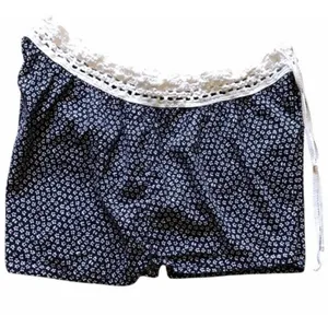 Aerie Navy Floral Lounge Shorts Crochet Waist Drawstring Women’s Large thumbnail 5