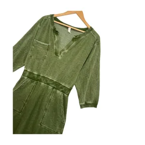 Anthropologie Daily Practice Dress Womens Small Green Mineral Wash French Terry thumbnail 6