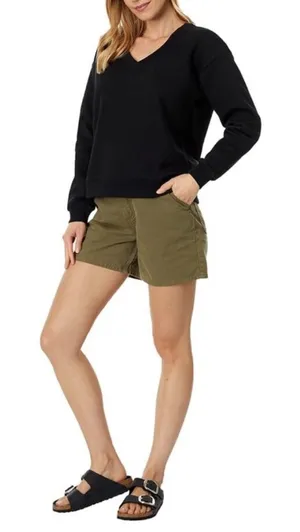 Women’s Pact Courtside V-Neck Sweatshirt Black Size XL thumbnail 1