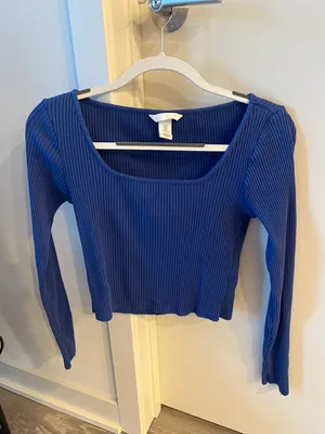 H&M Blue Long Sleeve Top thumbnail 1
