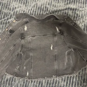 Black denim jacket with distressed details #distressed Size M thumbnail 2