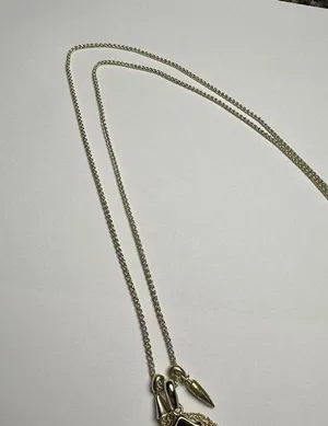 Kendra Scott Arlet Pendant Necklace Gold Tone Brown / Black Glass With Charms thumbnail 9
