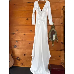 Lulus Extravagant Love White Backless Long Sleeve Wedding Dress Extra Small thumbnail 5