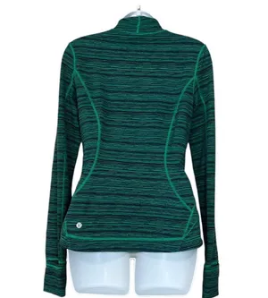 Lululemon Precision Green Cyber Jungle Blue Front Zip Jacket Size 8 thumbnail 7