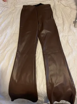 Forever 21 Brown Leather Flare Pants thumbnail 1