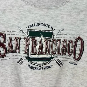 Made in USA vintage San Francisco fisherman’s wharf light gray sweatshirt XL thumbnail 4