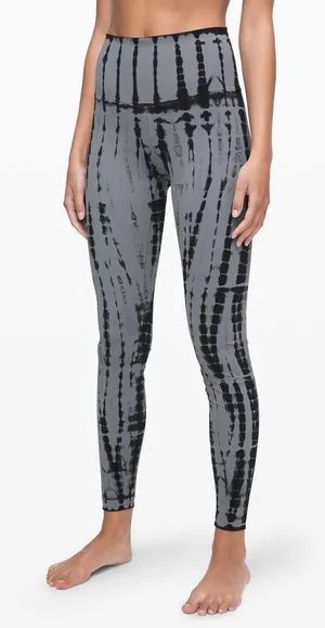 Lululemon Wunder Under High-Rise Tight 28" 8 Shibori Dye Grey Black Night RARE thumbnail 1
