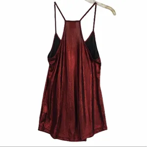 Angie Metallic Red Foil Cami Top thumbnail 3