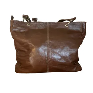 Arte Piel Brown Handcrafted W/Applique Flowers Leather Tote Shoulder Bag thumbnail 4