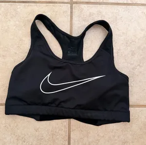 Nike DRI-FIT Black Swoosh Racerback Sports Bra thumbnail 1