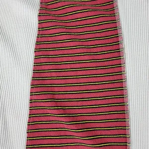 BDG UO Frazier Sweater M White Red Stripe Asymmetric Patch Waffle Knit Acadamia thumbnail 7