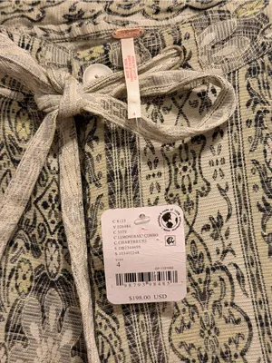 NWT Free People Dahlia Wide-Leg Pants Lemongrass Combo MSRP $198 Size 4 thumbnail 8