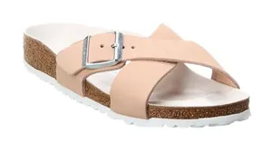 Birkenstock Siena Big Buckle Leather Nubuck Slides Sandals Light Pink Womens 40 thumbnail 1