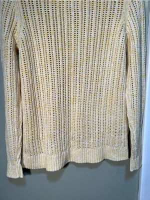 Talbots Women's Size‎ Small Petite Open Stitch Pullover Sweater Space Dye Yellow thumbnail 7