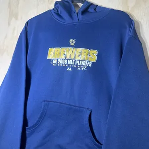 Milwaukee Brewers 2008 Playoffs Majestic Hoodie ThermaBase Insulation Women’s XL thumbnail 2