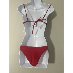 NWT Summerful Swimwear: Red‎ Ribbed Bikini Set (Top Medium, Bottom Small) thumbnail 3