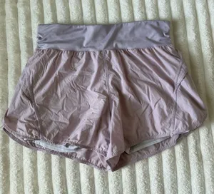 Fabletics Lavender Athletic Fold-Over Waist Shorts thumbnail 1