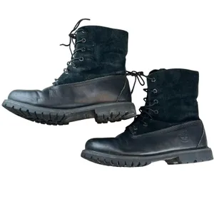 Timberland Womens Combat Boots Black Leather‎ Suede Waterproof 8661A Gorpcore 9 thumbnail 5