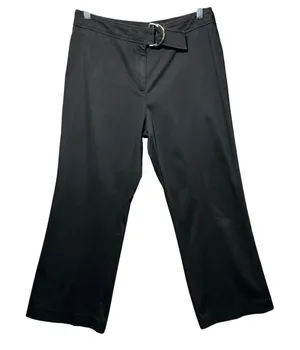 Jones New York Signature Black D-Ring Belted Straight Leg Trousers Size 8‎ thumbnail 1