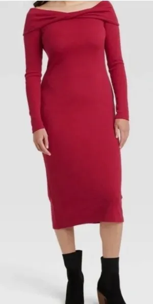 Red Universal Thread Dress Midi Sweater thumbnail 1