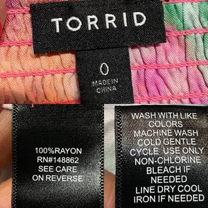 Torrid Womens Shirt Tank Multi Color Watercolor Twill Fit and Flare 12 Large thumbnail 13