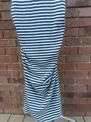 A New Day Striped Ribbed Side Ruched Bodycon Maternity Midi Dress Size Medium M thumbnail 7