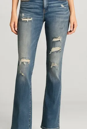 American Eagle Outfitters‎ Women's Distressed Bootcut Jeans thumbnail 1