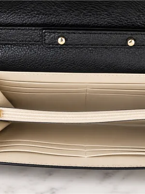 Kate Spade Eva Wallet On Gold Chain Leather Strap Crossbody Minimalist EUC thumbnail 4