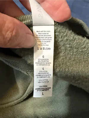 Bella Canvas Olive Green Crewneck Sweatshirt with Multicolor 'THANKS' Graphic thumbnail 5