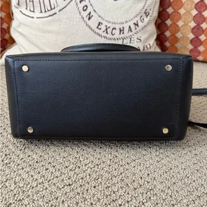 Kate Spade NY Phoebe Black Grained Leather Satchel with Gold Accents thumbnail 11