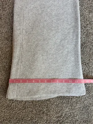 Aerie Gray Waffle Knit Wide Leg Lounge Pants Drawstring Size Small thumbnail 9