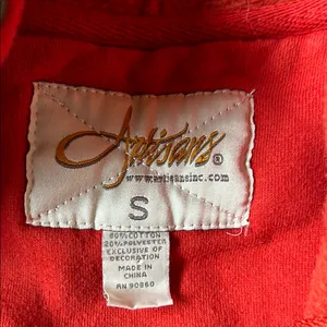 Artisan distressed Castle Danger Red Hoodie size small thumbnail 6