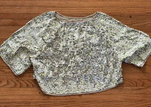 Topshop Sequin Crop Top thumbnail 1