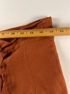 Anthropologie Rust Orange Wide-Leg Linen Blend Pants thumbnail 5